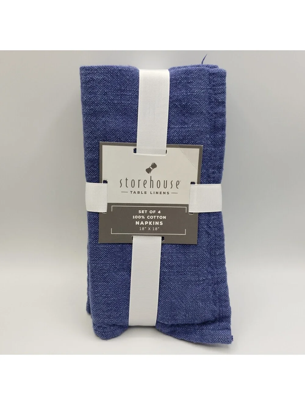 New Denim Blue Cotton Napkins Set of 4 Storehouse Table Linens 18x18